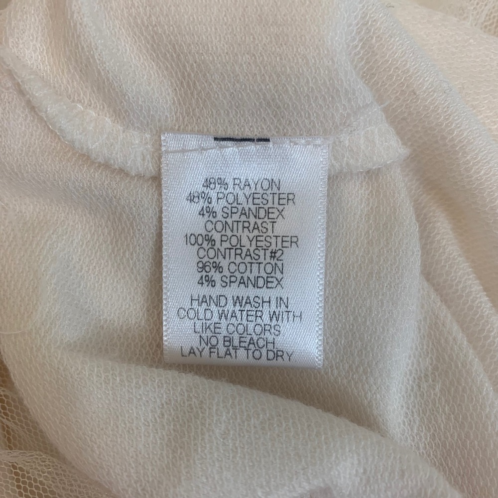 Harlowe‎ & Graham Women's S Ivory Tulle Mesh Balloon Sleeve Fairy Chic Blouse - Picture 6 of 8